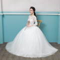 2018 Illusion Bodice Wedding Gowns 3D Flower Appliqued Quarter Sleeves Sexy Wedding Bridal Dress